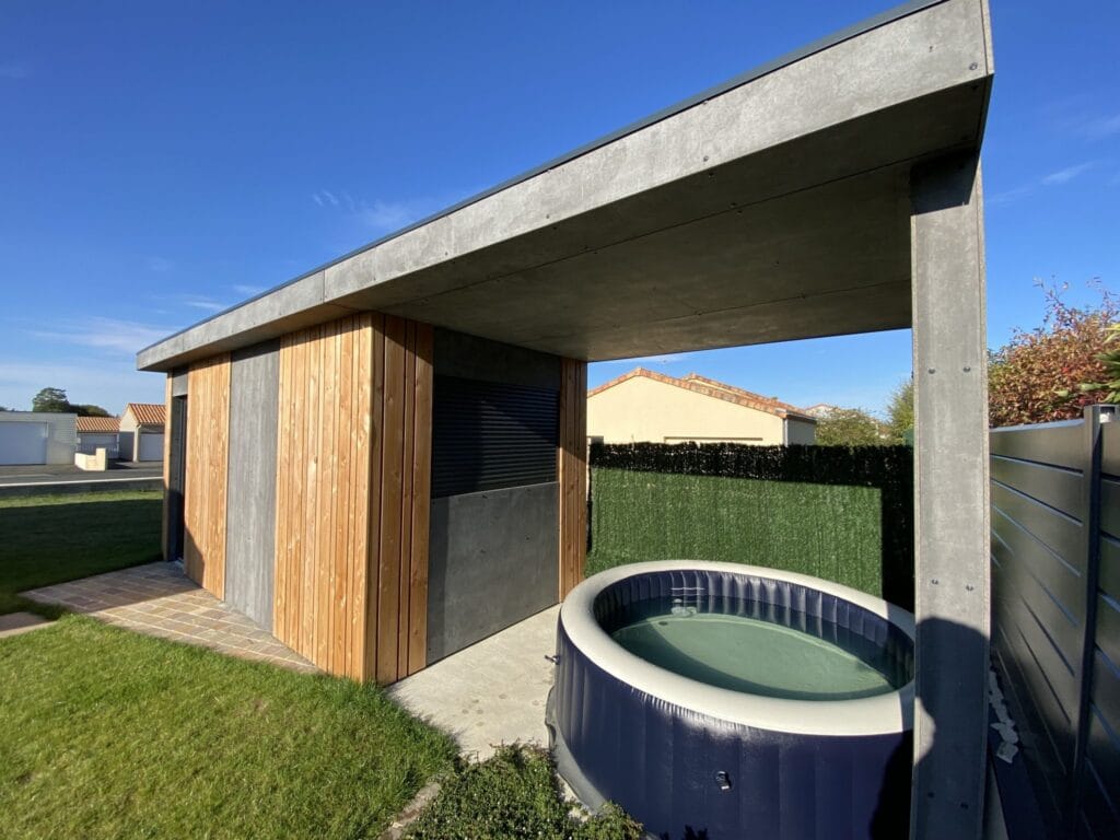 Pool house avec jacuzzi - WoodVolum|pool house en bois - WoodVolum|pool house