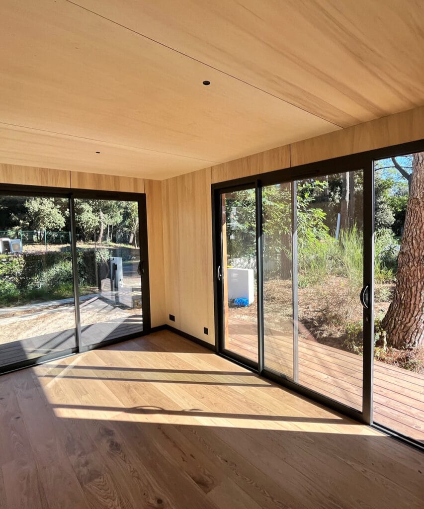 studio de jardin avec baies coulissantes